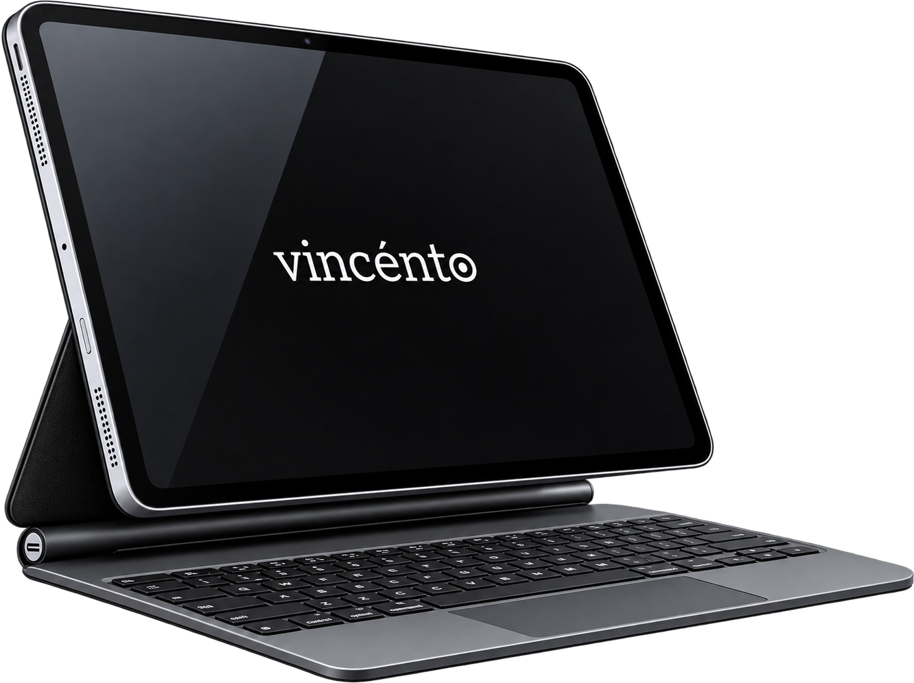 Терминал Vincento: планшет в клавиатуре, на экране логотип Vincento